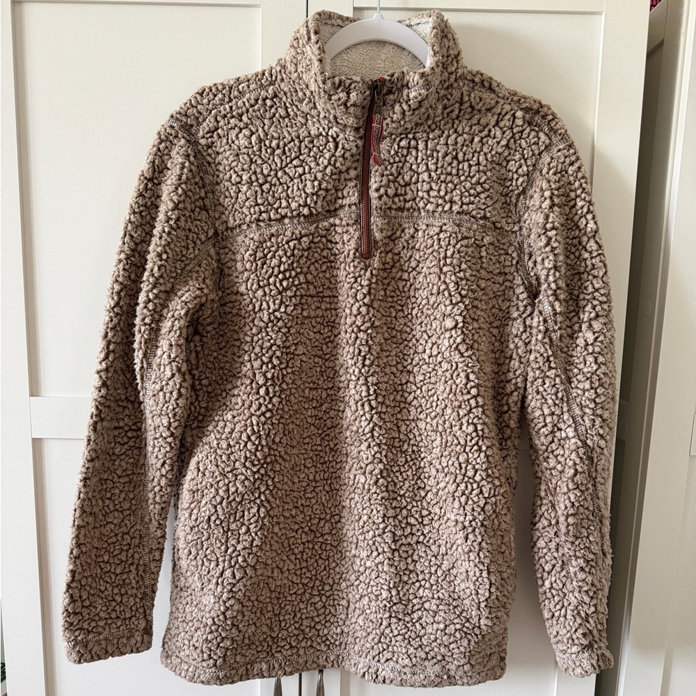 Cozy Tan/Brown Sherpa Pullover